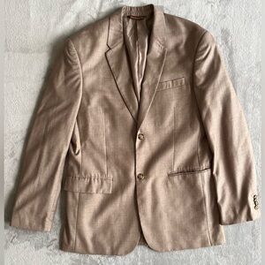 Perry Ellis Mens Professional classic fit Two Button tan Blazer Jacket size 40R